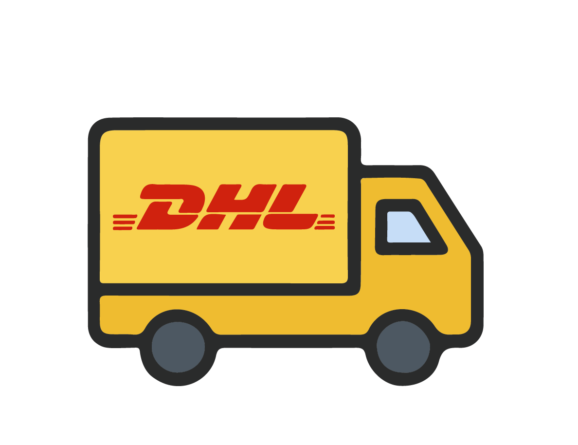 An icon for Trogon cricket showing that we have partnered with DHL for all our UK and worldwide deliveries