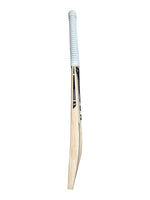 Side view of a Trogon Cricket bat finished with white grip and black sticker set