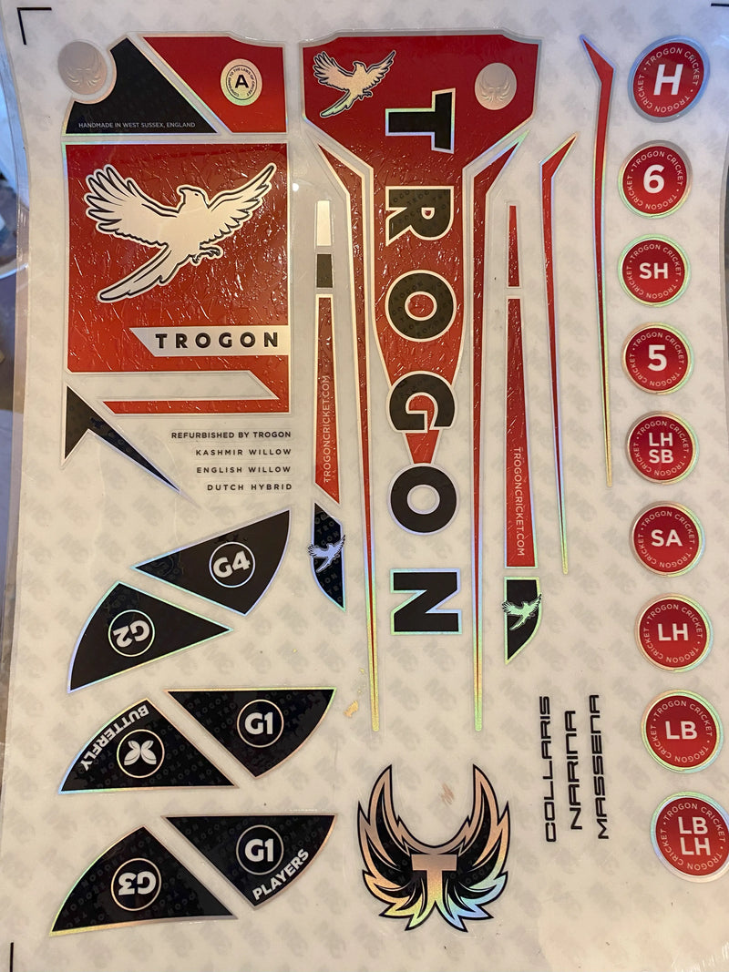 Trogon Cricket Bat Stickers