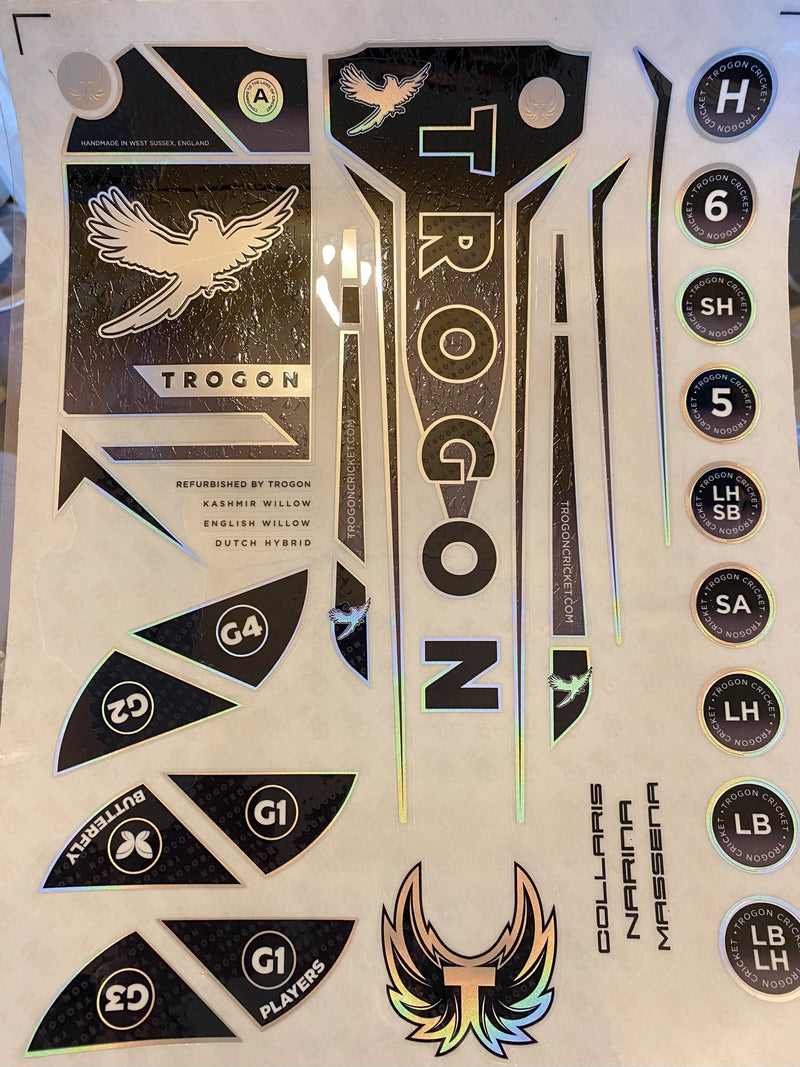 Trogon Cricket Bat Stickers