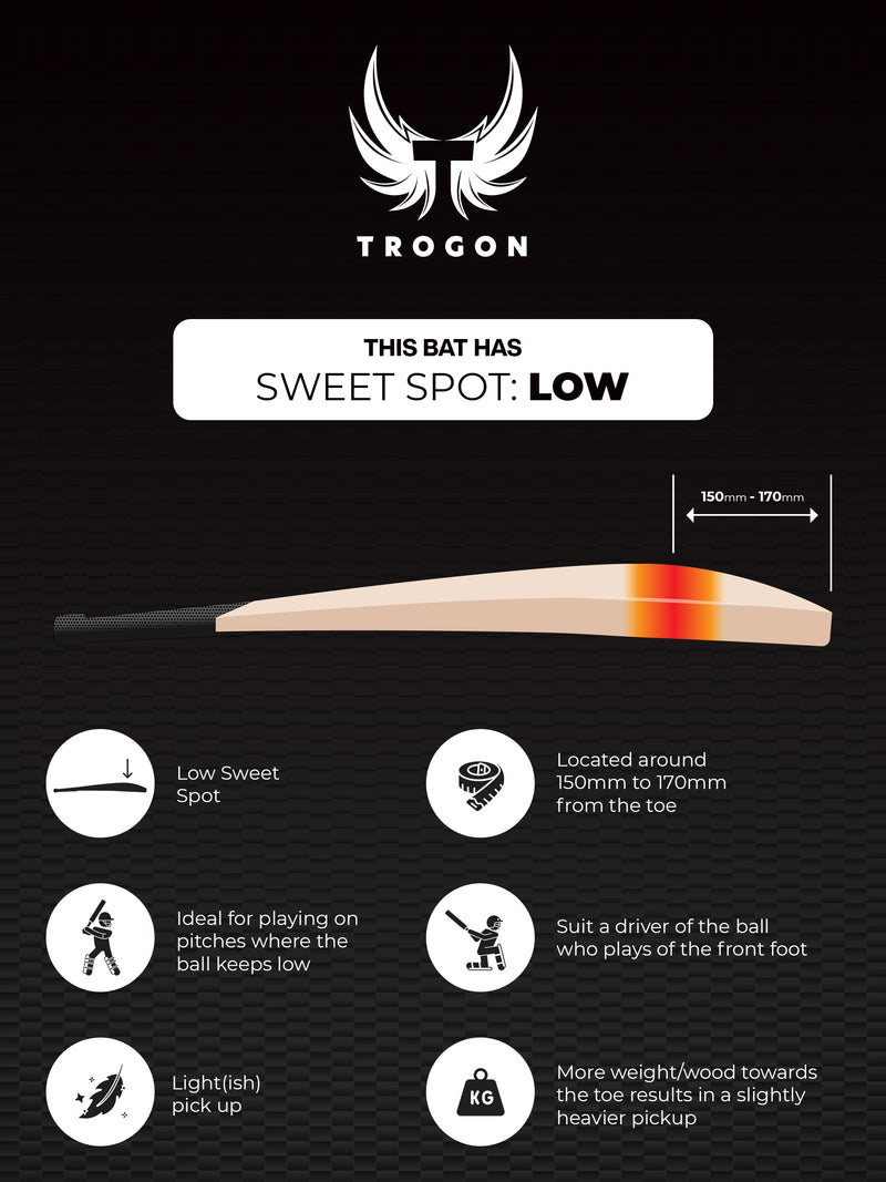 Infographic showcasing Trogon cricket with a low middle and showing the benefits of a low middle