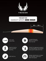 Infographic showcasing Trogon cricket with a high middle and showing the benefits of a high middle