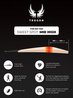Infographic showcasing Trogon cricket with a high middle and showing the benefits of a high middle