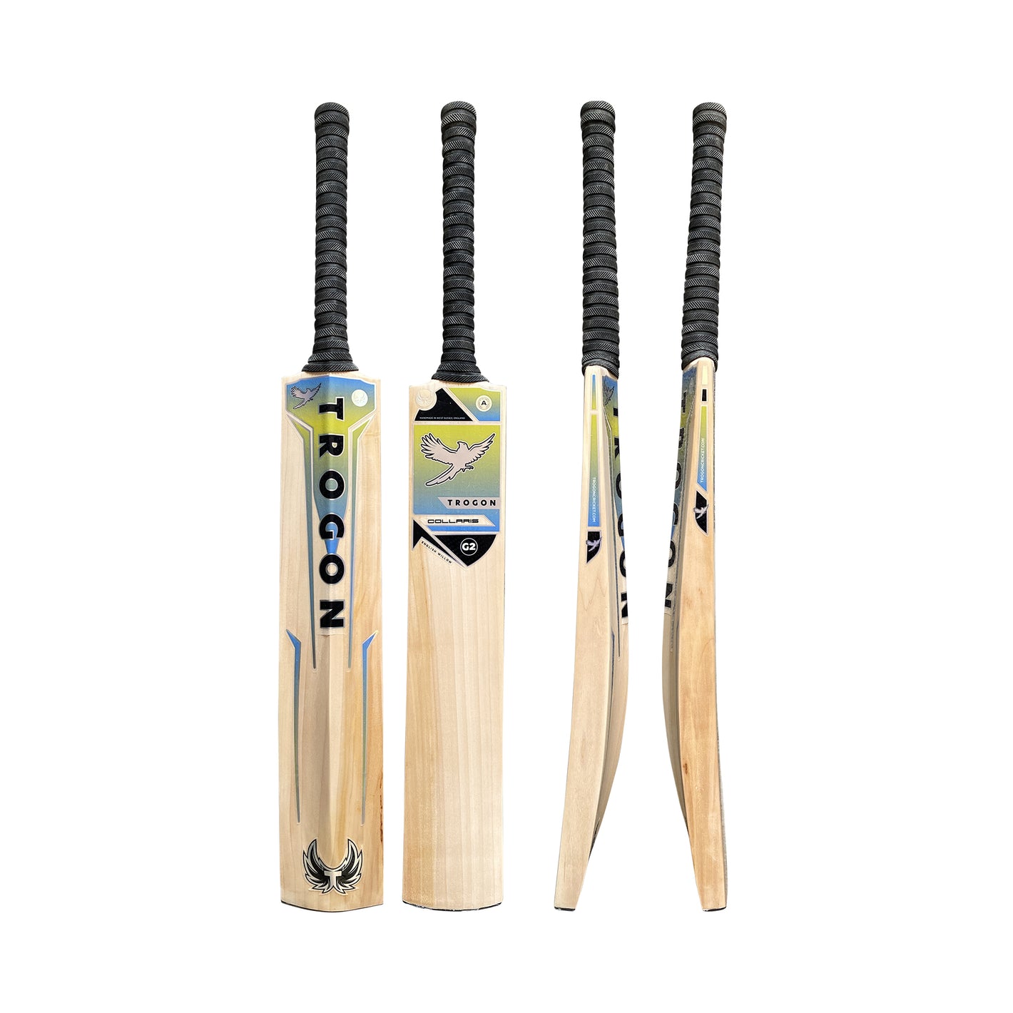 An image showing 4 Trogon cricket bats